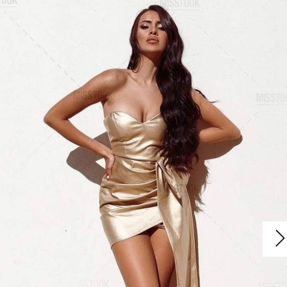 Heidi Gold Mini Dress